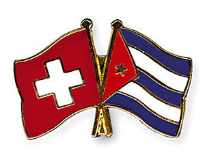 Crossed Flag Pins: Switzerland-Cuba