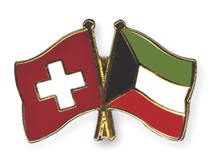 Crossed Flag Pins: Switzerland-Kuwait
