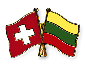 Crossed Flag Pins: Switzerland-Lithuania