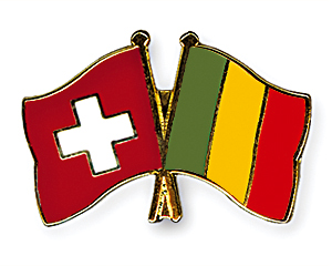 Crossed Flag Pins: Switzerland-Mali