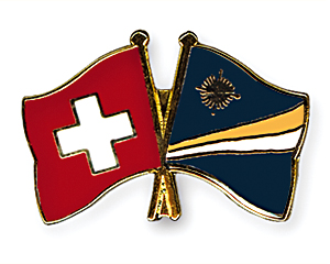 Crossed Flag Pins: Switzerland-Marshall Islands