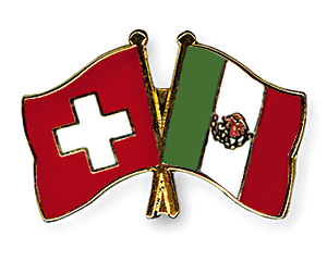 Crossed Flag Pins: Switzerland-Mexico