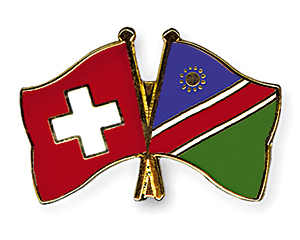 Crossed Flag Pins: Switzerland-Namibia