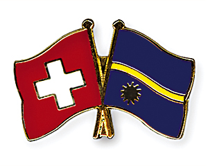 Crossed Flag Pins: Switzerland-Nauru