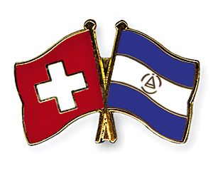 Crossed Flag Pins: Switzerland-Nicaragua