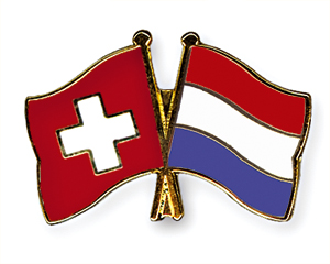 Crossed Flag Pins: Switzerland-Netherlands