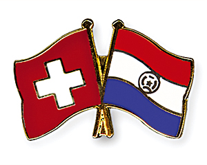 Crossed Flag Pins: Switzerland-Paraguay