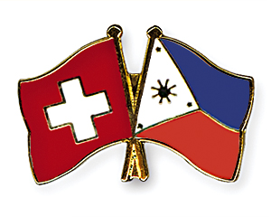 Crossed Flag Pins: Switzerland-Philppines