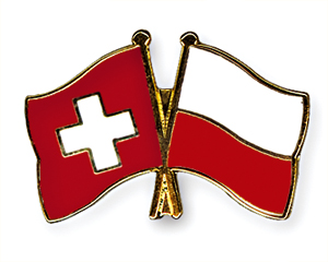 Crossed Flag Pins: Switzerland-Poland