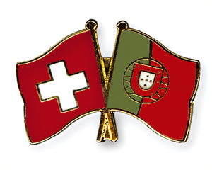 Crossed Flag Pins: Switzerland-Portugal
