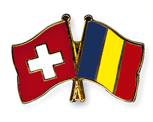 Crossed Flag Pins: Switzerland-Romania