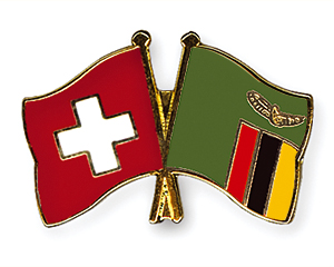 Crossed Flag Pins: Switzerland-Zambia