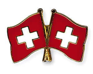 Crossed Flag Pins: Switzerland-Switzerland