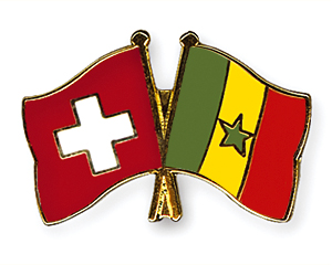 Crossed Flag Pins: Switzerland-Senegal