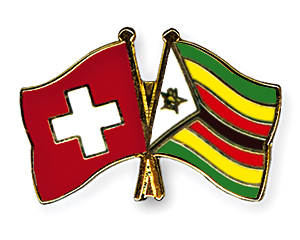 Crossed Flag Pins: Switzerland-Zimbabwe