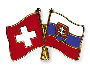 Crossed Flag Pins: Switzerland-Slovakia