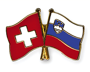 Crossed Flag Pins: Switzerland-Slovenia