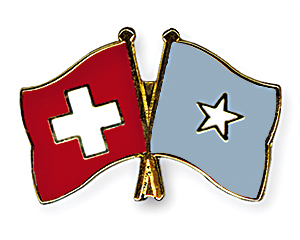 Crossed Flag Pins: Switzerland-Somalia