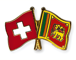 Crossed Flag Pins: Switzerland-Sri Lanka