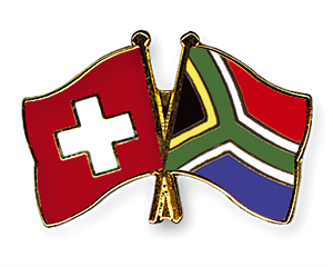 Crossed Flag Pins: Switzerland-South Africa