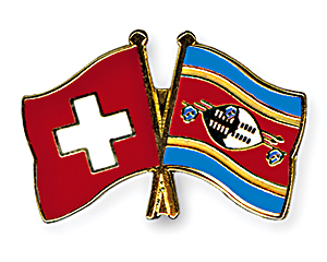 Crossed Flag Pins: Switzerland-Eswatini (Swaziland)