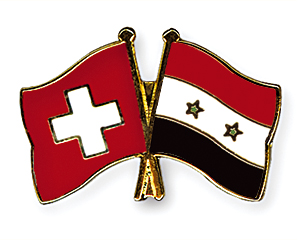 Crossed Flag Pins: Switzerland-Syria