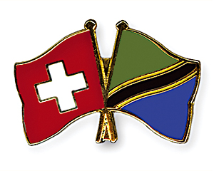 Crossed Flag Pins: Switzerland-Tanzania