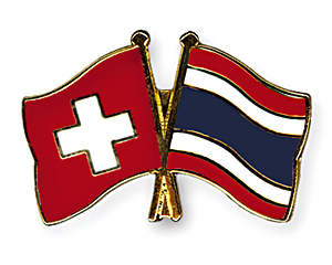 Crossed Flag Pins: Switzerland-Thailand