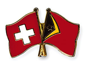 Crossed Flag Pins: Switzerland-East Timor