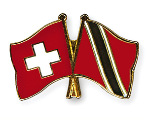 Crossed Flag Pins: Switzerland-Trinidad and Tobago