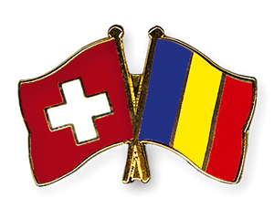 Crossed Flag Pins: Switzerland-Chad