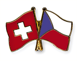 Crossed Flag Pins: Switzerland-Czech Republic