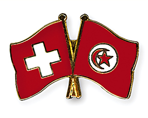 Crossed Flag Pins: Switzerland-Tunisia