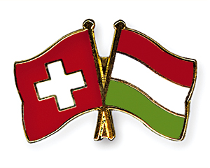 Crossed Flag Pins: Switzerland-Hungary