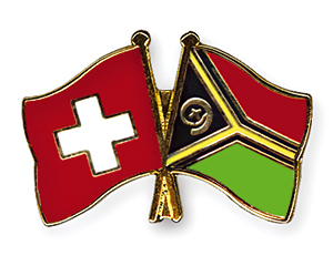 Crossed Flag Pins: Switzerland-Vanuatu
