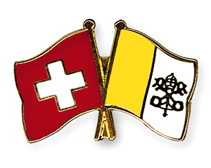 Crossed Flag Pins: Switzerland-Vatican City