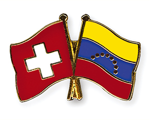 Crossed Flag Pins: Switzerland-Venezuela