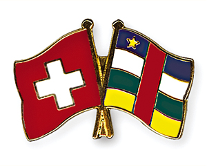 Crossed Flag Pins: Switzerland-Central African Republic
