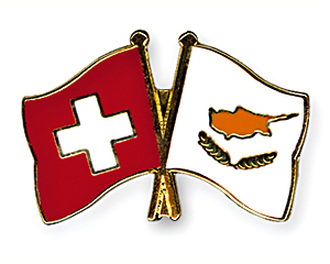 Crossed Flag Pins: Switzerland-Cyprus
