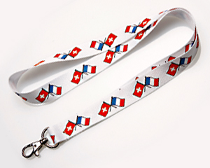 Crossed Flag Lanyards: Switzerland-France