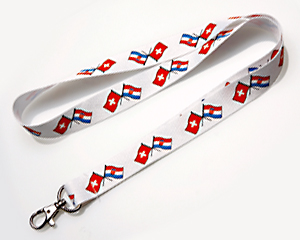 Crossed Flag Lanyards: Switzerland-Croatia