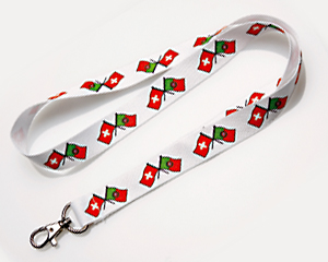 Crossed Flag Lanyards: Switzerland-Portugal