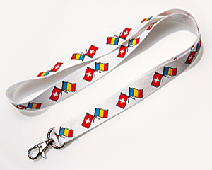 Crossed Flag Lanyards: Switzerland-Romania