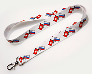 Crossed Flag Lanyards: Switzerland-Russia