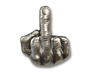 Pins Middle Finger antique silver-coloured 22 mm