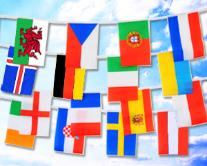 Bunting Flag big: 24 EC 2016 Countries 12,8 m